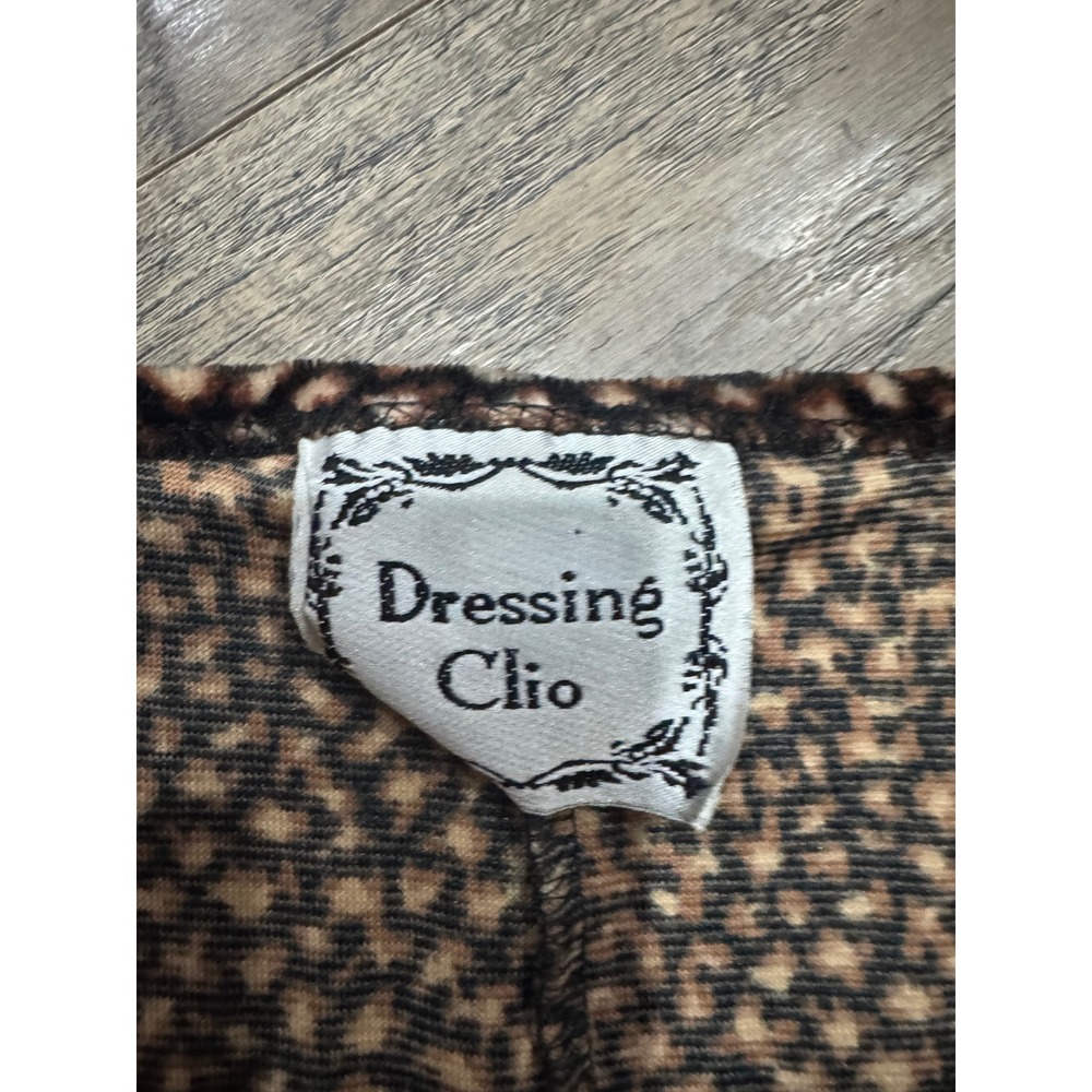 Vintage Dressing Clio Brown Print Long Sleeve Square Neck Dress‎ Medium - Picture 7 of 11